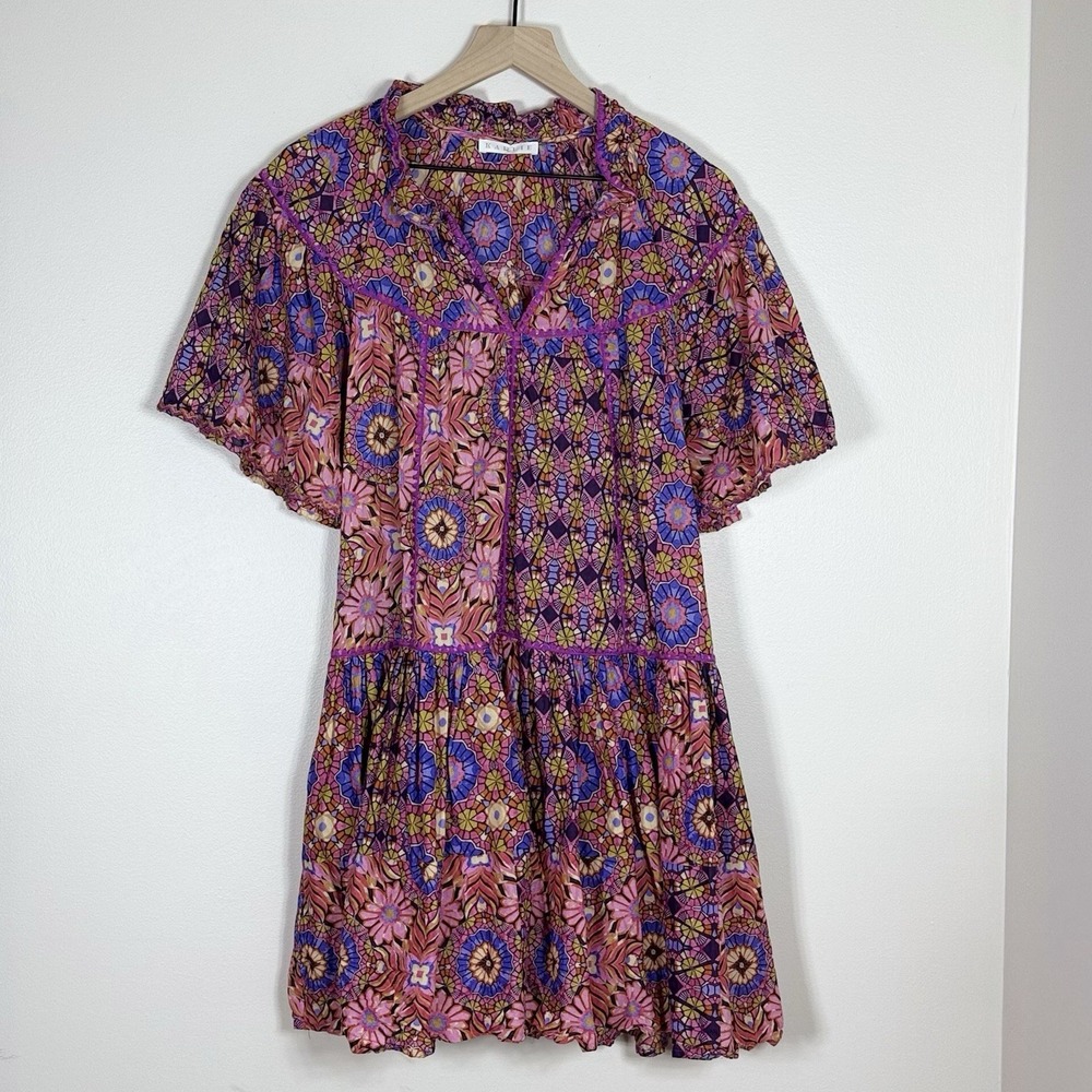 Karlie Pink Purple Floral Asymmetrical Dress